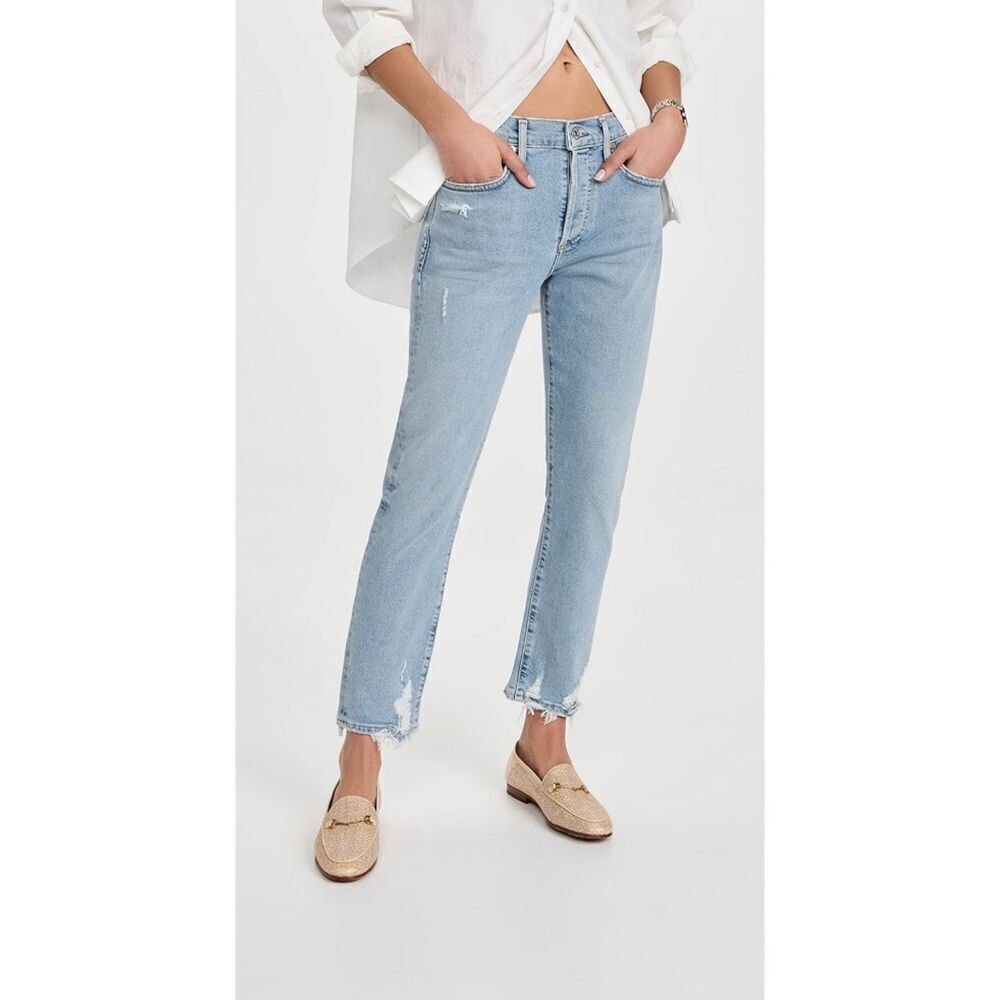 Citizens of Humanity Womens Emerson Premium Vintage Boyfriend Jeans Slushie Blue
